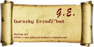 Gurszky Erzsébet névjegykártya