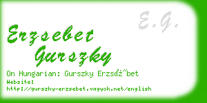 erzsebet gurszky business card